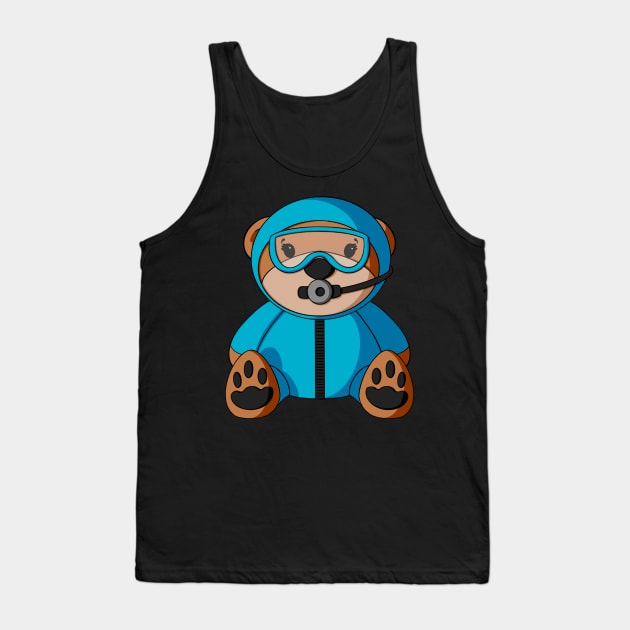 Scuba Diver Teddy Bear Tank Top by Alisha Ober Designs